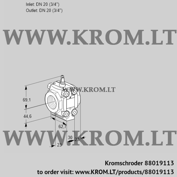 Kromschroder VMV 120R05M, 88019113 fine-adjusting valve, 88019113