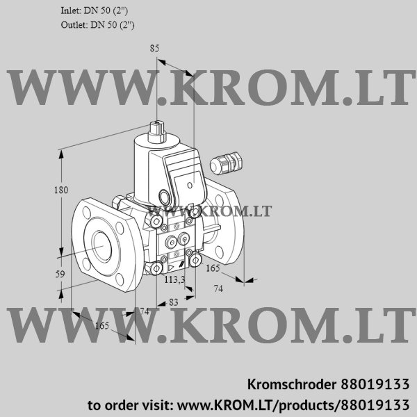 Kromschroder VAS 350F/NK, 88019133 gas solenoid valve, 88019133