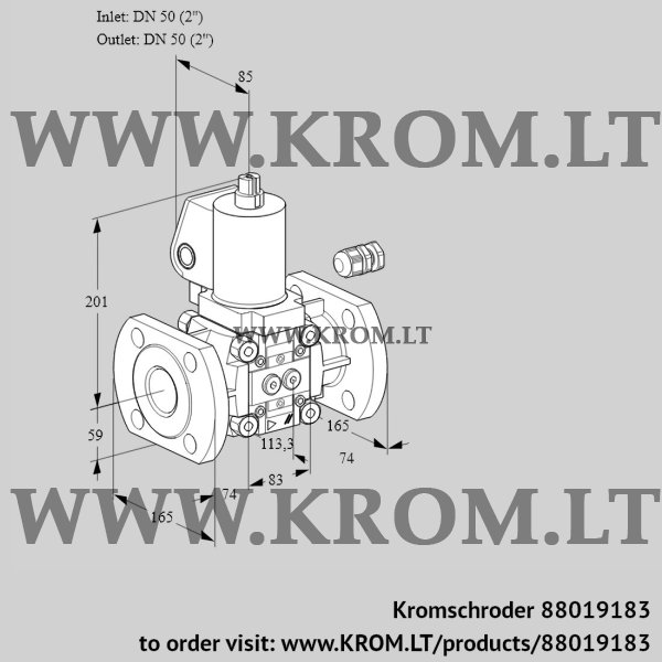 Kromschroder VAS 350F/NKGL, 88019183 gas solenoid valve, 88019183