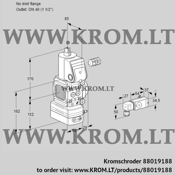 Kromschroder VAD 2-/40R/NW-50A, 88019188 pressure regulator, 88019188