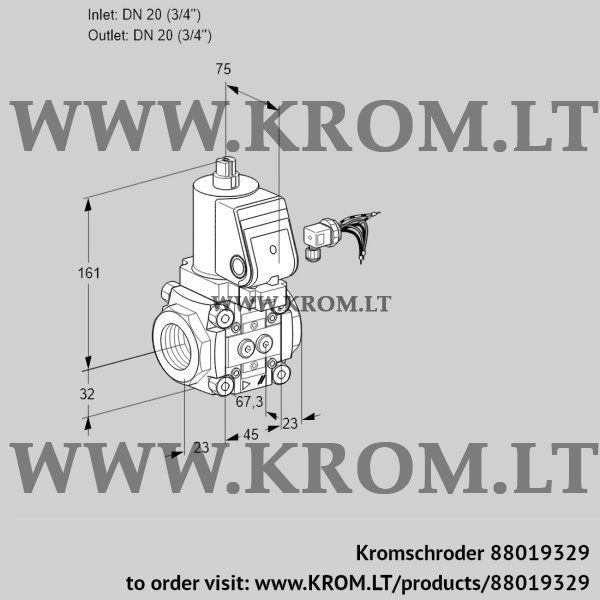 Kromschroder VAS 120R/NKGR, 88019329 gas solenoid valve, 88019329