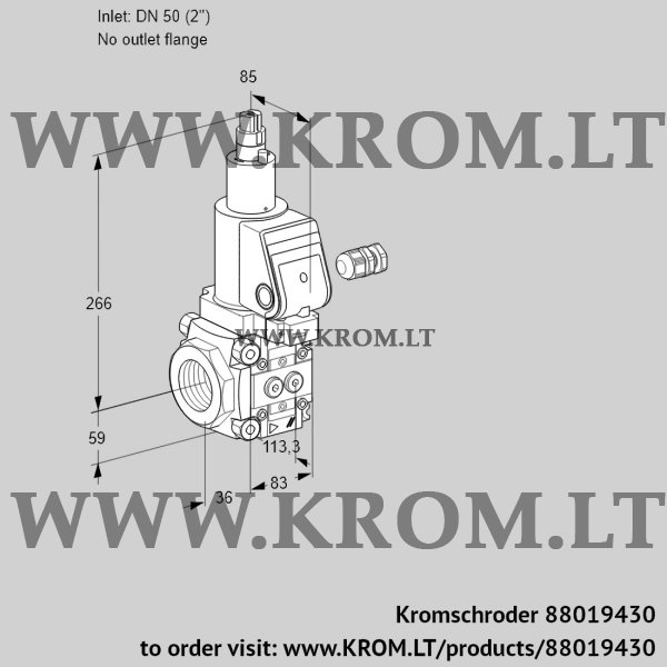 Kromschroder VAS 350/-R/LWGR, 88019430 gas solenoid valve, 88019430