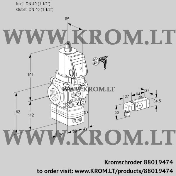 Kromschroder VAD 240R/NWSR-50A, 88019474 pressure regulator, 88019474