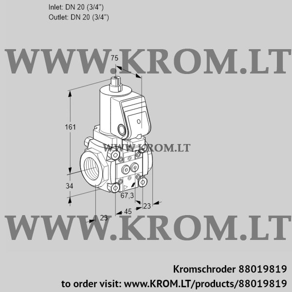 Kromschroder VAN 1T20N/NKSR, 88019819 gas solenoid valve, 88019819