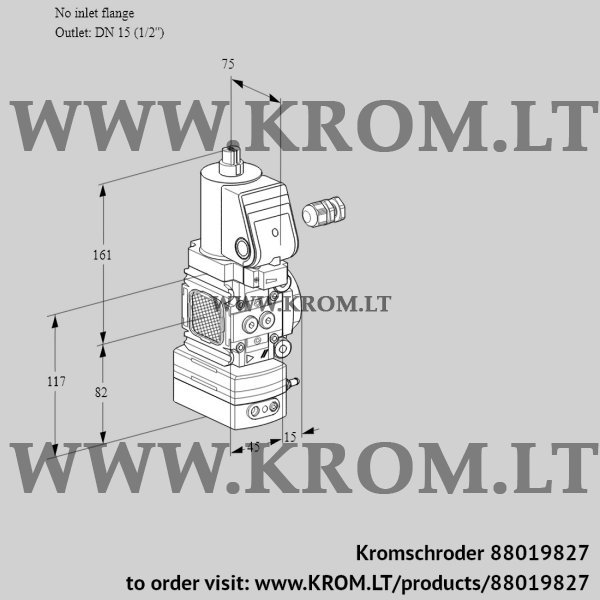 Kromschroder VAD 1-/15R/NWSR-100B, 88019827 pressure regulator, 88019827