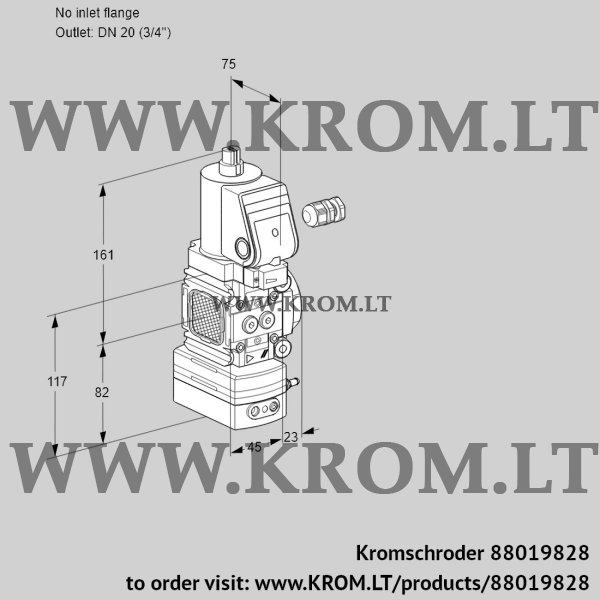 Kromschroder VAD 1-/20R/NWSR-100A, 88019828 pressure regulator, 88019828