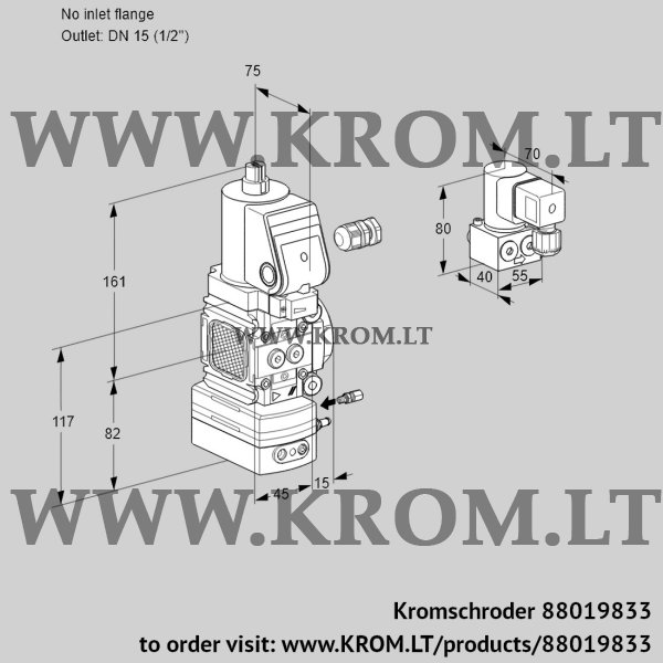 Kromschroder VAG 1-/15R/NWSRBE, 88019833 air/gas ratio control, 88019833