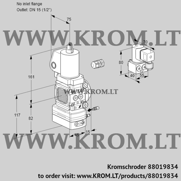 Kromschroder VAG 1-/15R/NWSLBE, 88019834 air/gas ratio control, 88019834