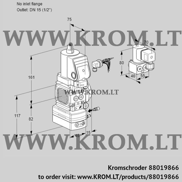 Kromschroder VAG 1-/15R/NWSRBE, 88019866 air/gas ratio control, 88019866