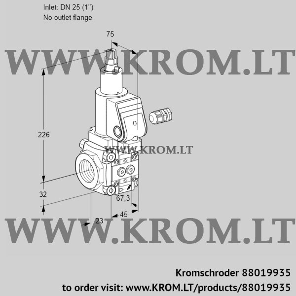 Kromschroder VAS 125/-R/LWSR, 88019935 gas solenoid valve, 88019935