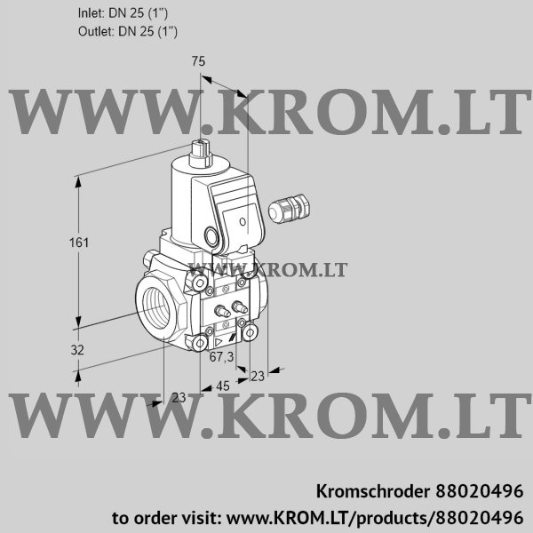 Kromschroder VAS 125R/NKGR, 88020496 gas solenoid valve, 88020496