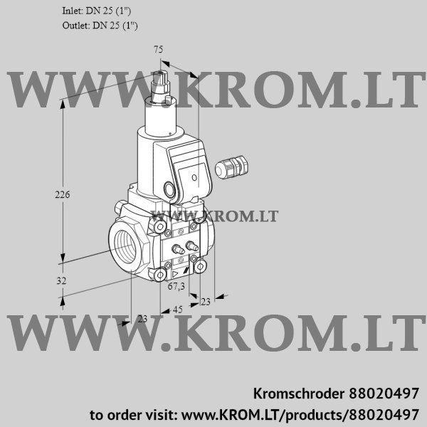 Kromschroder VAS 125R/LKGR, 88020497 gas solenoid valve, 88020497