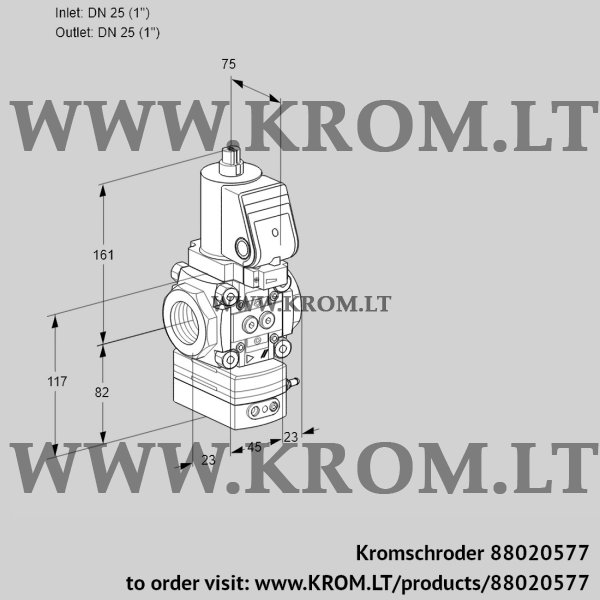 Kromschroder VAG 1T25N/NQGRAA, 88020577 air/gas ratio control, 88020577