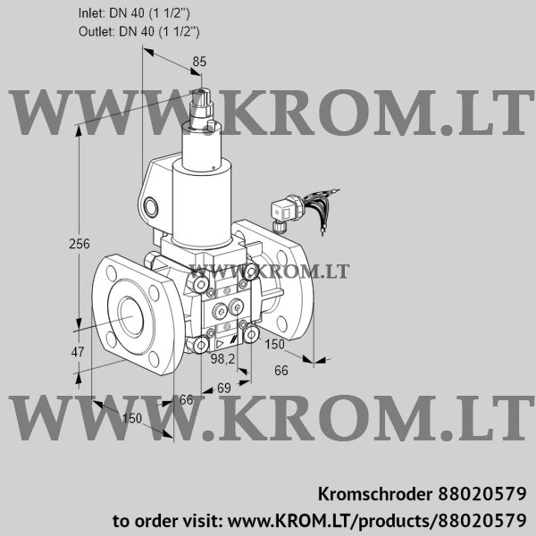 Kromschroder VAS 240F/LWSL, 88020579 gas solenoid valve, 88020579