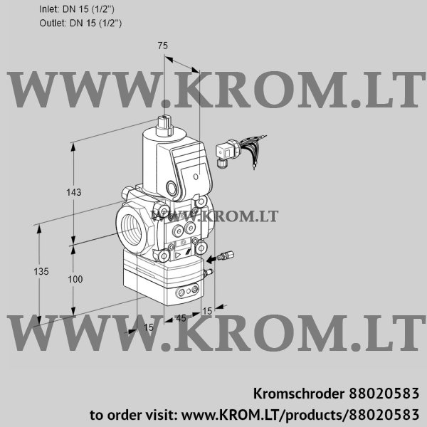 Kromschroder VAH 115R/NWBE, 88020583 flow rate regulator, 88020583