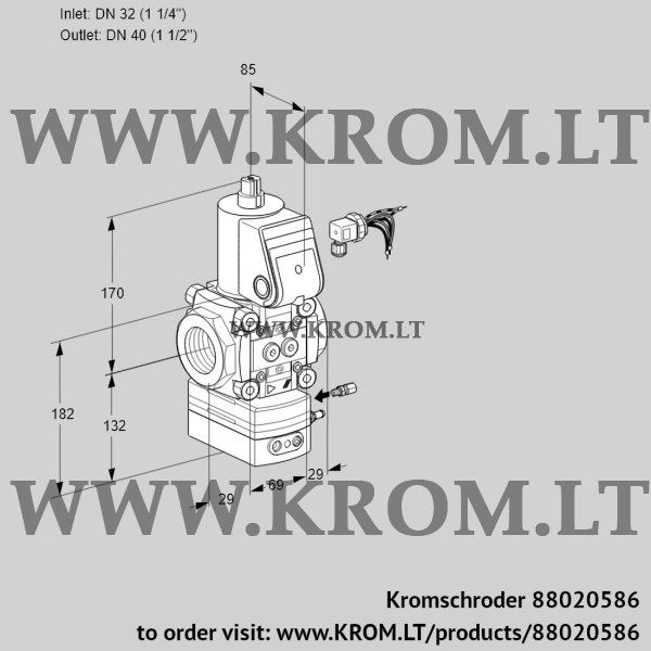 Kromschroder VAH 232/40R/NWAE, 88020586 flow rate regulator, 88020586