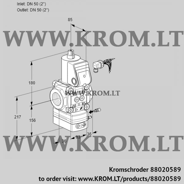 Kromschroder VAH 350R/NWAE, 88020589 flow rate regulator, 88020589