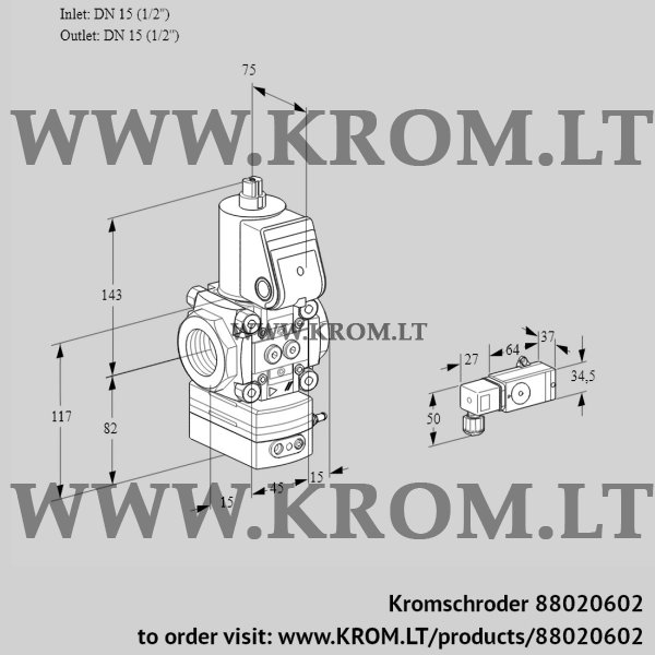 Kromschroder VAD 115R/NW-100B, 88020602 pressure regulator, 88020602