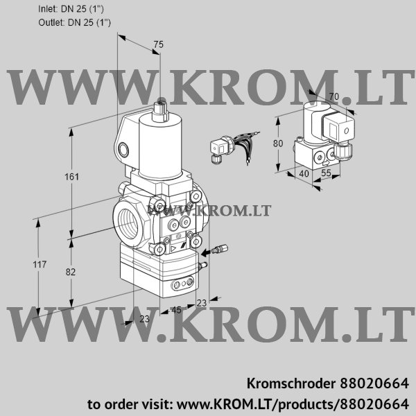 Kromschroder VAG 125R/NWSLAE, 88020664 air/gas ratio control, 88020664