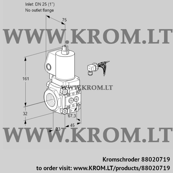 Kromschroder VAS 125/-R/NWSL, 88020719 gas solenoid valve, 88020719