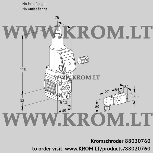 Kromschroder VAS 1-/LWGR, 88020760 gas solenoid valve, 88020760