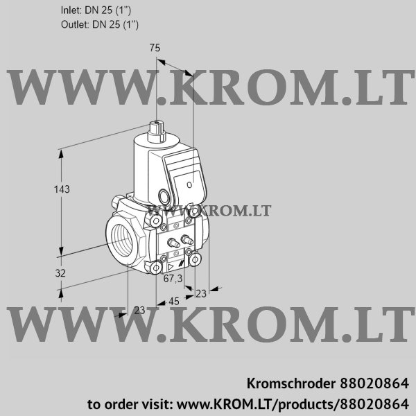 Kromschroder VAS 1T25N/NQ, 88020864 gas solenoid valve, 88020864