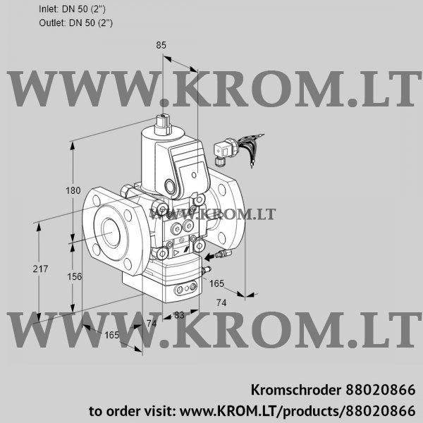Kromschroder VAH 350F/NWAE, 88020866 flow rate regulator, 88020866