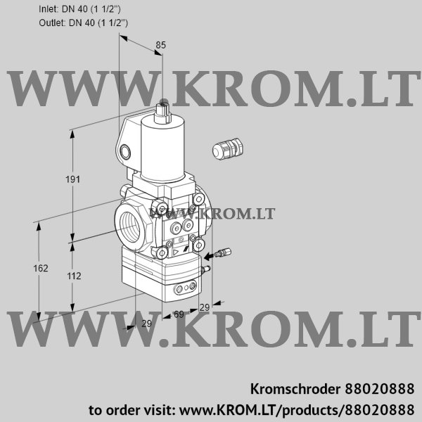 Kromschroder VAG 240R/NWSLAE, 88020888 air/gas ratio control, 88020888