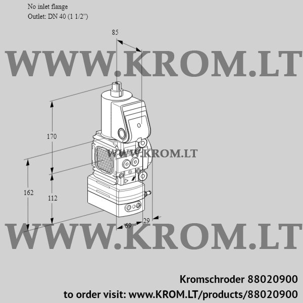 Kromschroder VAD 2-/40R/NW-25A, 88020900 pressure regulator, 88020900