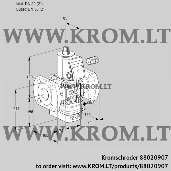 Kromschroder VAH 350F/NWAE, 88020907 flow rate regulator, 88020907