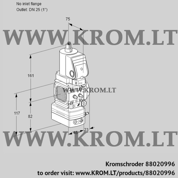 Kromschroder VAD 1T-/25N/NQSR-50A, 88020996 pressure regulator, 88020996