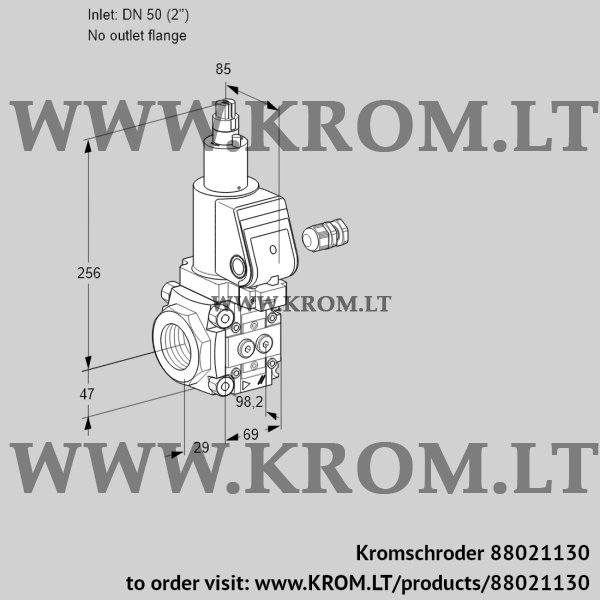 Kromschroder VAS 250/-R/LWGR, 88021130 gas solenoid valve, 88021130