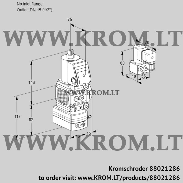 Kromschroder VAD 1-/15R/NW-25B, 88021286 pressure regulator, 88021286