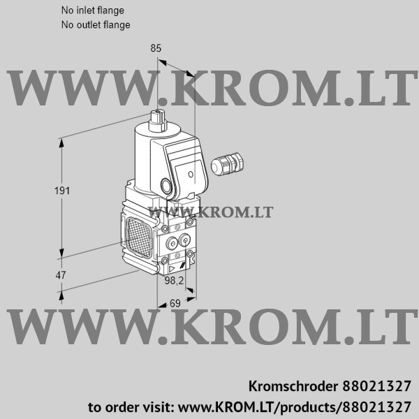 Kromschroder VAS 2-/NKGR, 88021327 gas solenoid valve, 88021327