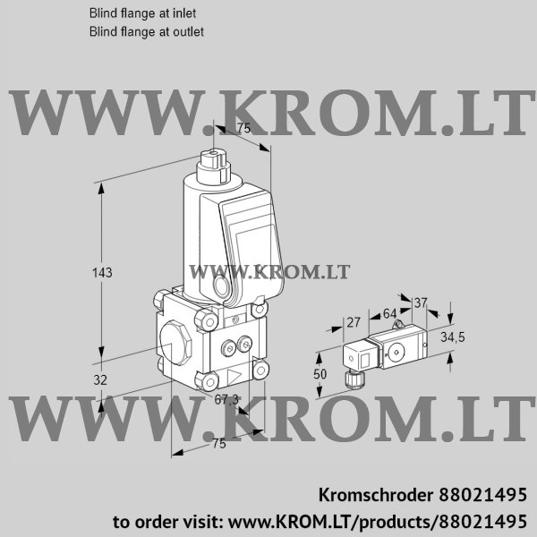 Kromschroder VAS 1-0/NW, 88021495 gas solenoid valve, 88021495