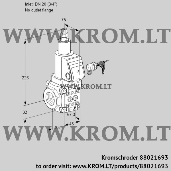 Kromschroder VAS 120/-R/LWGR, 88021693 gas solenoid valve, 88021693