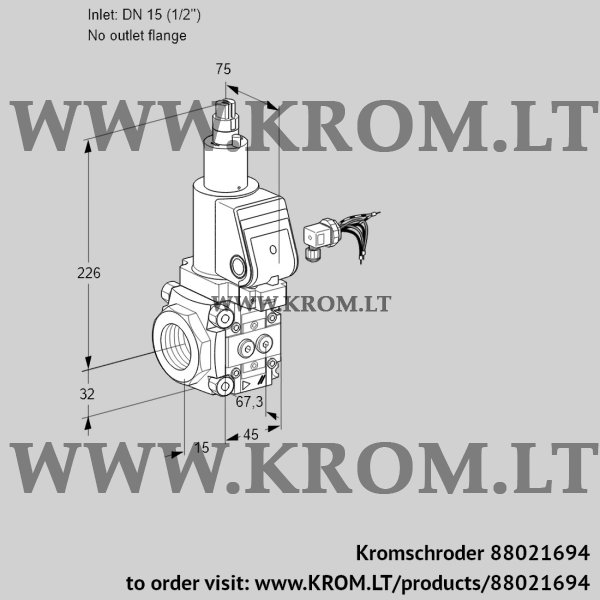 Kromschroder VAS 115/-R/LWGR, 88021694 gas solenoid valve, 88021694