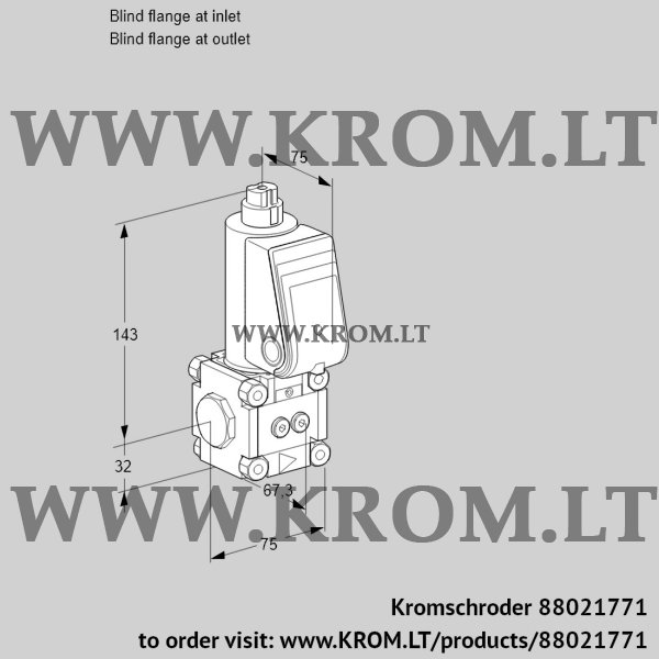 Kromschroder VAS 1T-0/NQGR, 88021771 gas solenoid valve, 88021771