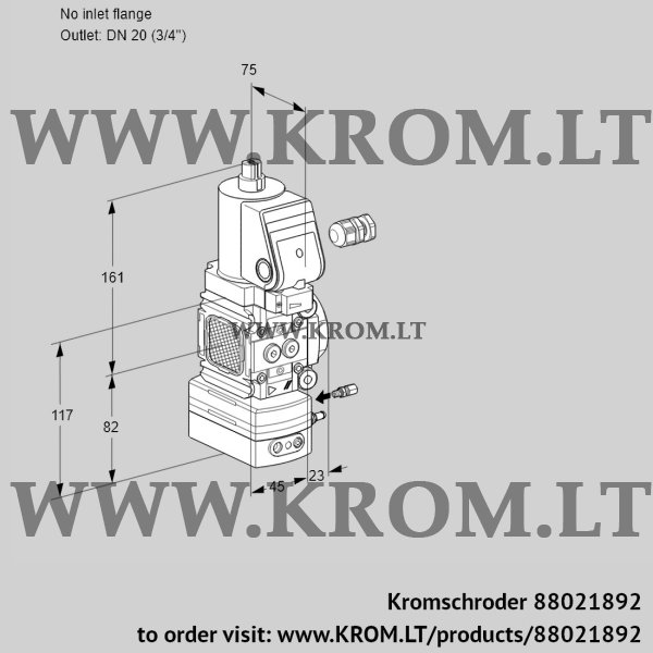 Kromschroder VAG 1-/20R/NWGRAE, 88021892 air/gas ratio control, 88021892