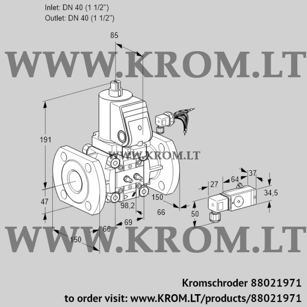 Kromschroder VAS 240F/NWSR, 88021971 gas solenoid valve, 88021971