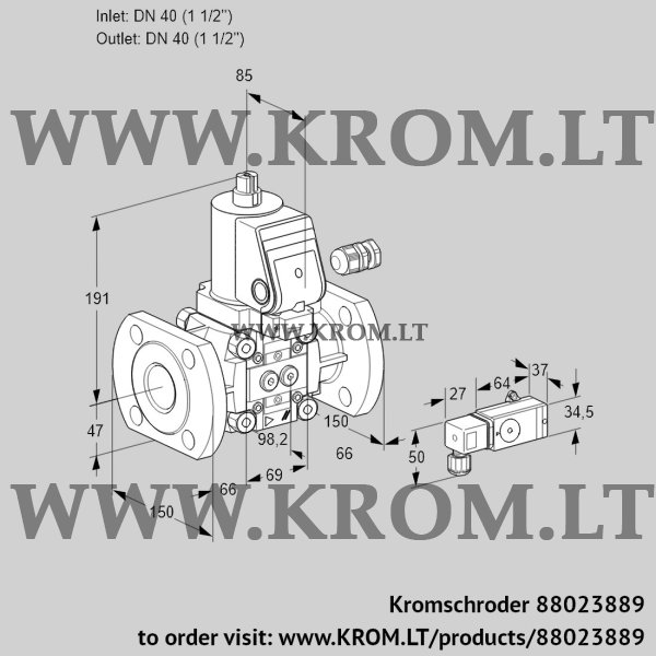 Kromschroder VAS 240F/NWSR, 88023889 gas solenoid valve, 88023889