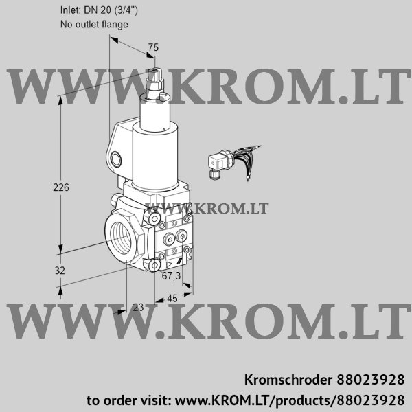 Kromschroder VAS 120/-R/LWSL, 88023928 gas solenoid valve, 88023928