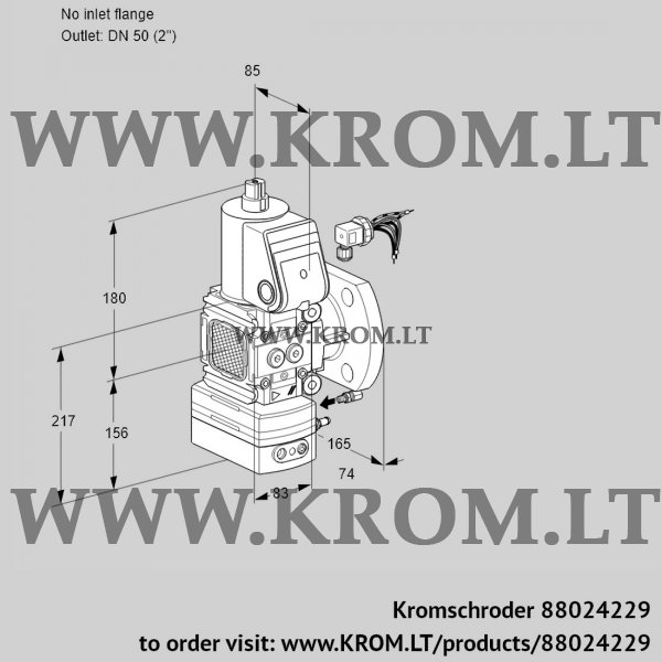 Kromschroder VAH 3-/50F/NWAE, 88024229 flow rate regulator, 88024229