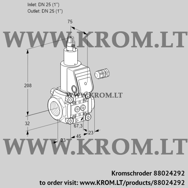 Kromschroder VAS 125R/LW, 88024292 gas solenoid valve, 88024292