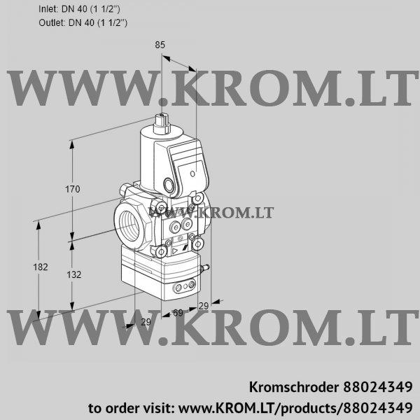 Kromschroder VAH 2T40N/NQAA, 88024349 flow rate regulator, 88024349