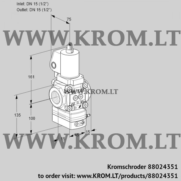 Kromschroder VAH 1T15N/NQSLBA, 88024351 flow rate regulator, 88024351