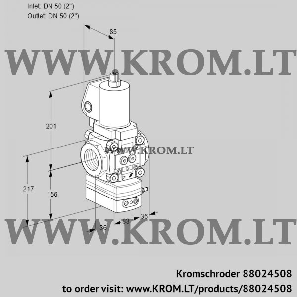 Kromschroder VAH 3T50N/NQGLAA, 88024508 flow rate regulator, 88024508