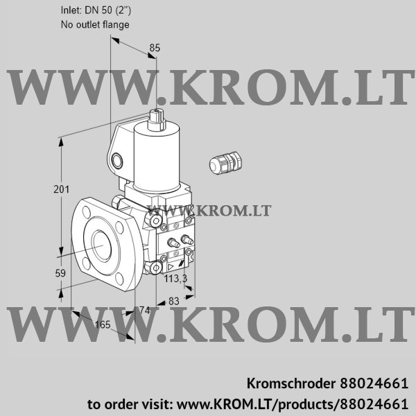 Kromschroder VAS 350/-F/NWGL, 88024661 gas solenoid valve, 88024661