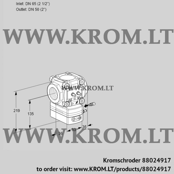 Kromschroder VRH 365/50R05AE/MM/PP, 88024917 flow rate regulator, 88024917