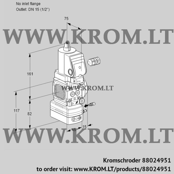 Kromschroder VAG 1-/15R/NWSRBE, 88024951 air/gas ratio control, 88024951